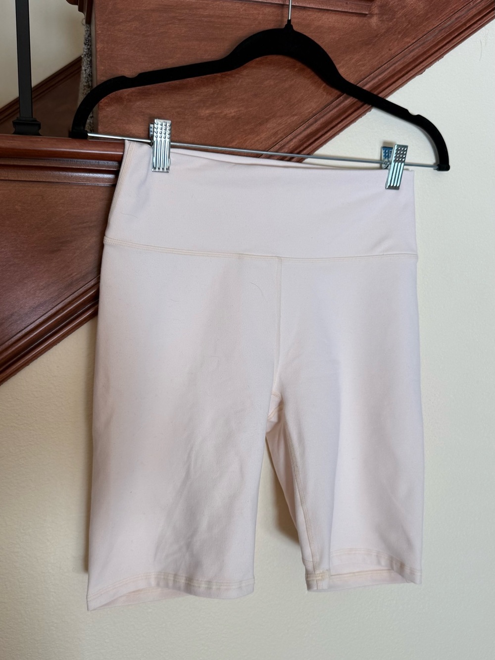 Fabletics Light Pink High-Waist Athletic Bike Shorts